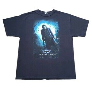 Vintage 2008 Batman Heath Ledger Joker XL Mens Black Dark Knight Promo T-Shirt